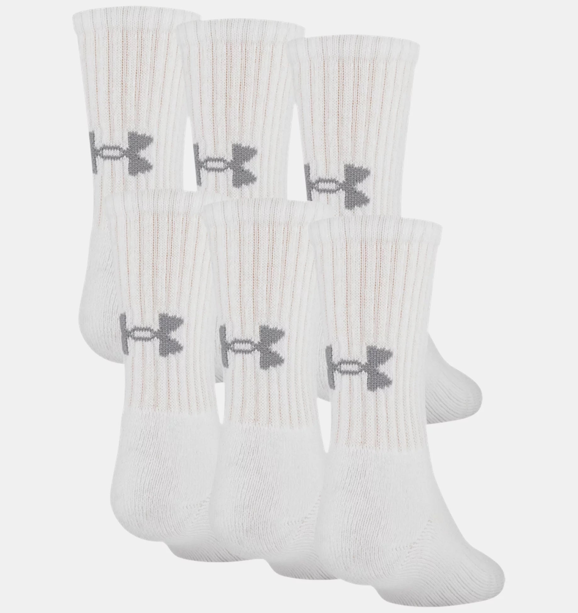 Under Armour Kids' UA Training Cotton Crew 6-Pack Socks 1346790 - Clothing & Accessories